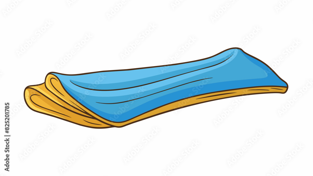 Poster A piece of cloth with a long thin shape and a soft texture used for wiping and cleaning surfaces.. Cartoon Vector.