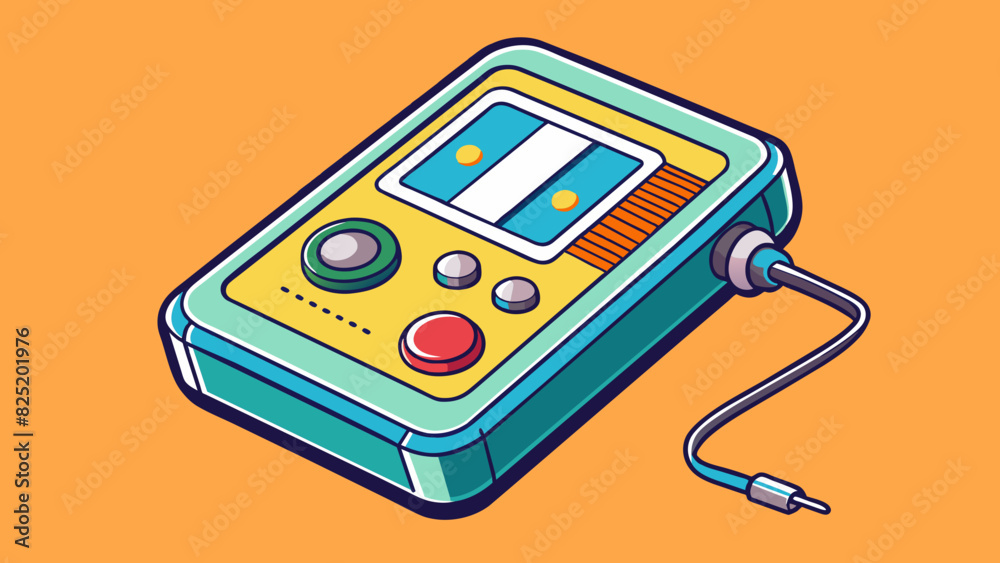 Aufkleber A portable handheld device with a screen and buttons allowing users to listen to music and podcasts on the go.. Cartoon Vector.