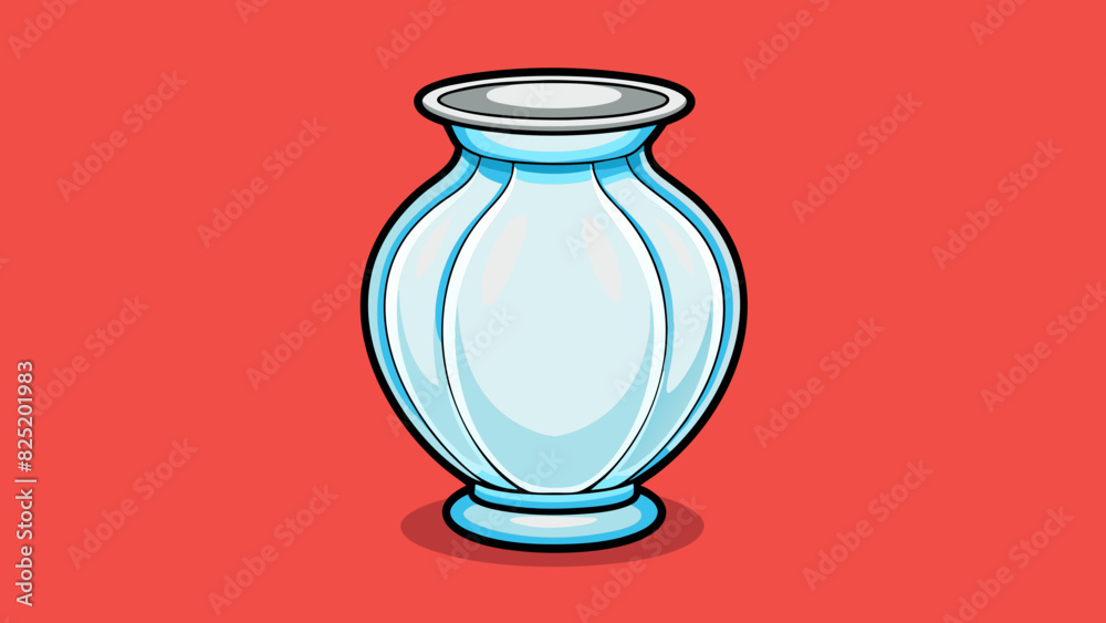 Poster A porcelain vase The smooth and glossy white surface is delicate and elegant adding a touch of sophistication to any room.. Cartoon Vector.