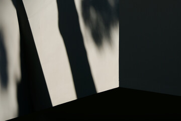 The quiet scene of shadows falling on the building