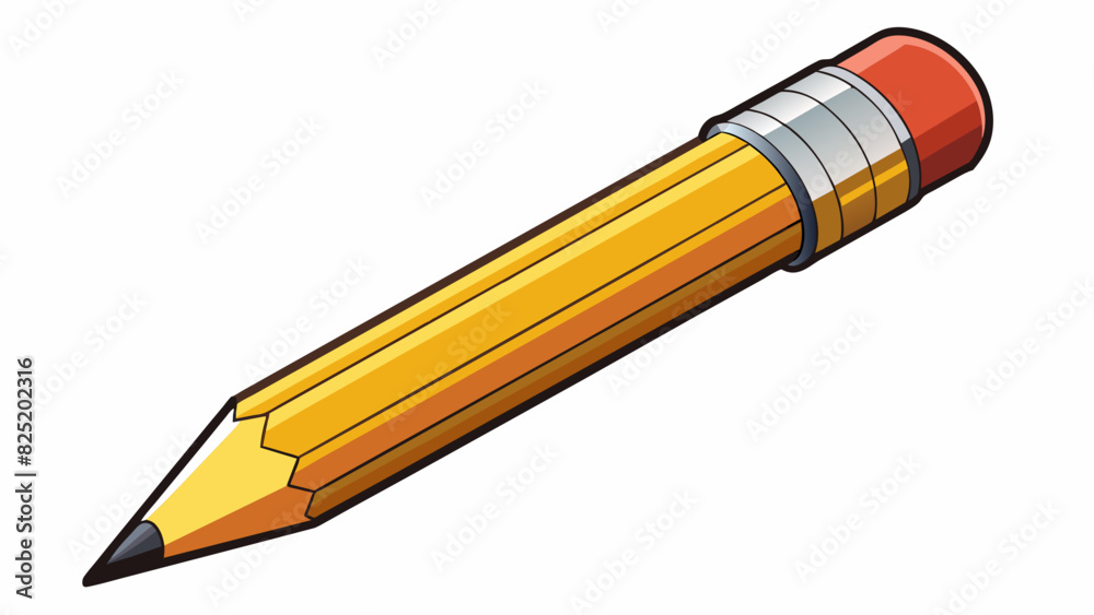 Poster A razorsharp pencil An effective writing tool has a sharp and precise tip allowing for clean and accurate lines. Its easy to grip and wellbalanced. Cartoon Vector.