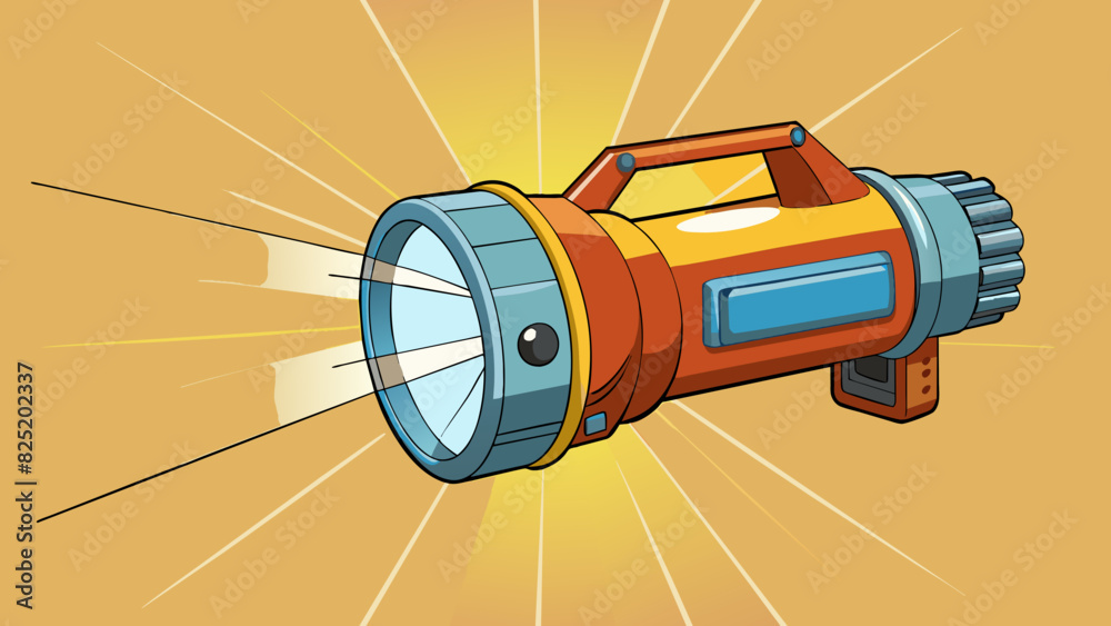 Poster a rechargeable highpowered flashlight with a wide beam and multiple brightness settings for differen