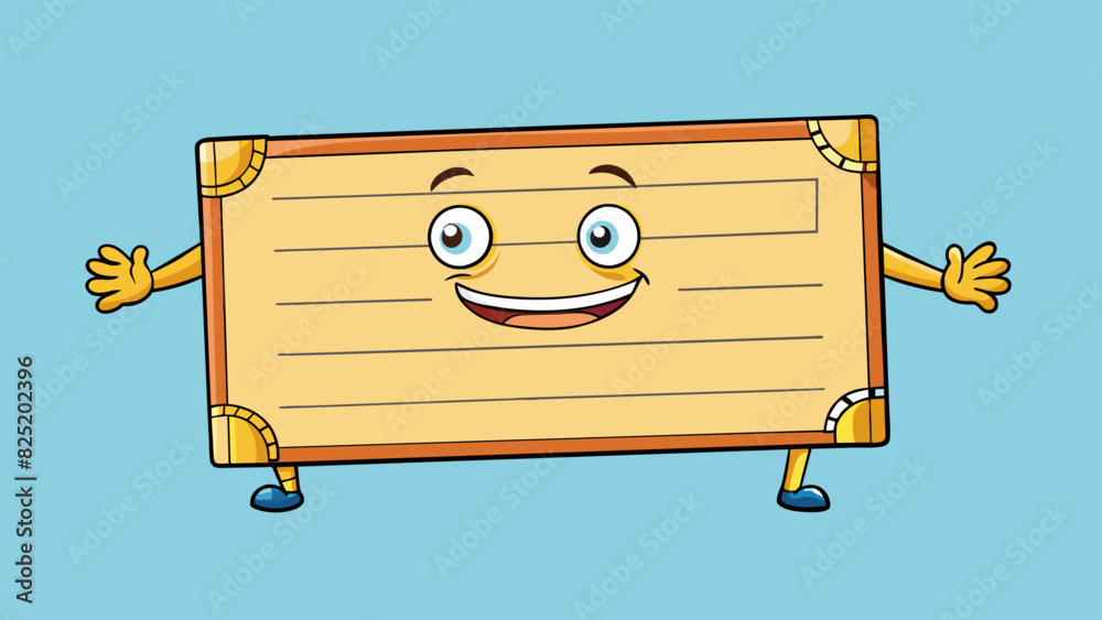 Poster A rectangular piece of paper with four equal sides and four right angles perfect for writing or drawing on.. Cartoon Vector.