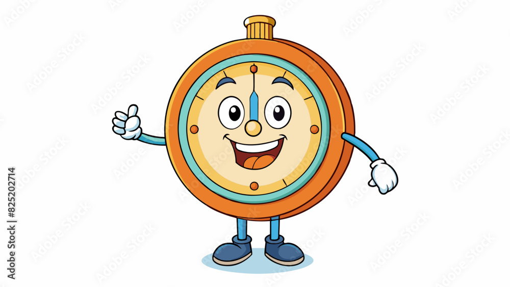 Poster A round shiny object with hands and numbers probably a clock.. Cartoon Vector.