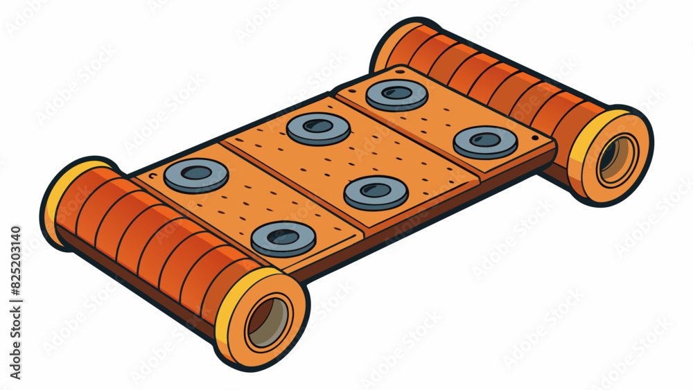 Poster A set of rubber grips This support consists of a set of rubber grips that can be p on the bottom of furniture or objects to prevent slipping or damage. Cartoon Vector.