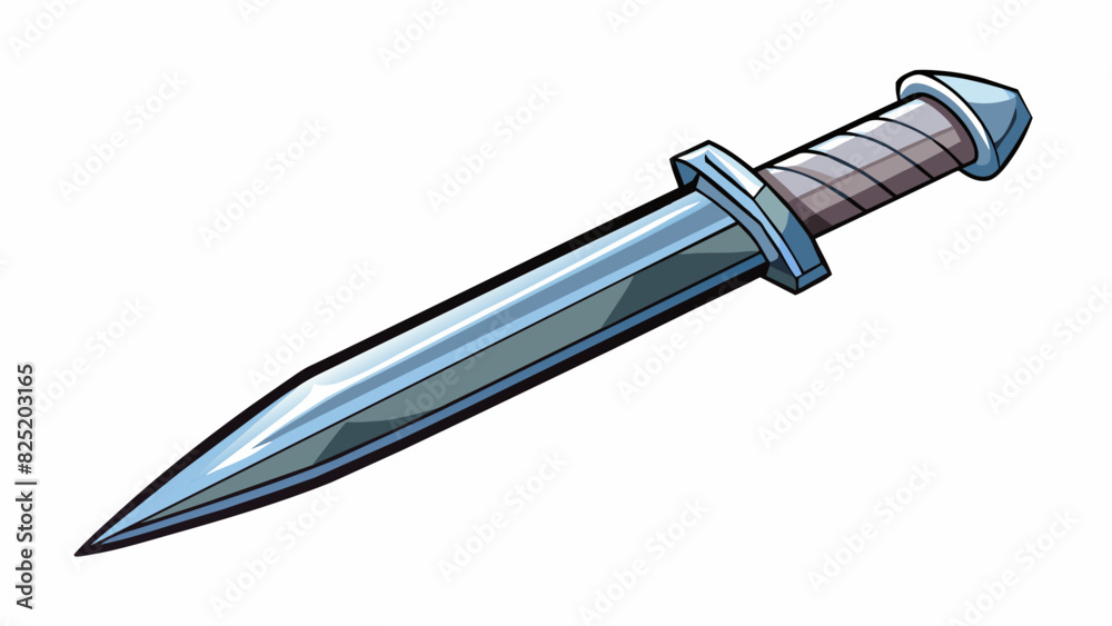 Fototapete A sharp metallic tool This object is made of a hard shiny material and has a long thin shape with a pointed end. It is often used for ting or piercing. Cartoon Vector.