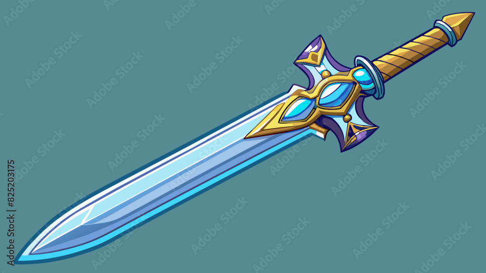 Poster a shimmering sword forged from the finest steel and adorned with intricate designs represents the sh