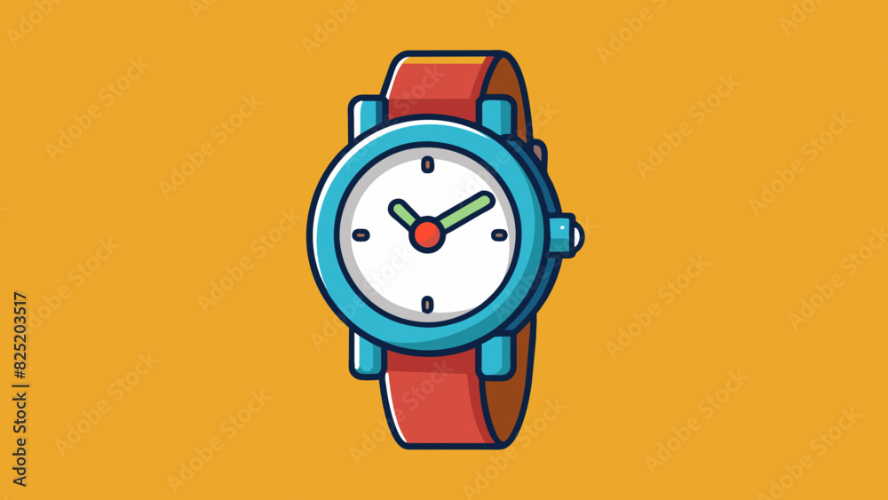Aufkleber A sleek and stylish watch with a precise and reliable movement mechanism indicating a high level of precision and reliability in timekeeping.. Cartoon Vector.