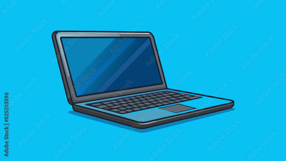 Aufkleber a sleek black laptop with a slim design and vibrant led screen display perfect for onthego productiv