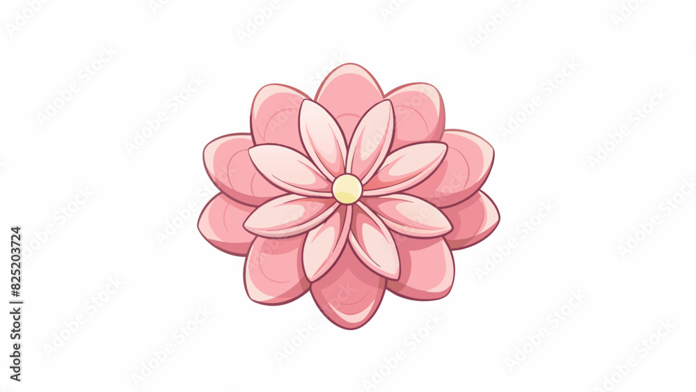 Poster A small delicate flower with petals that seem to glow in the soft sunlight. Each petal is a different shade of pink and they curve inward to form a. Cartoon Vector.