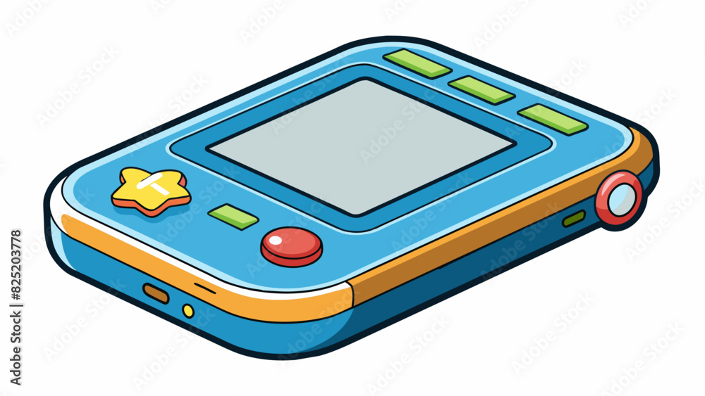 Fototapete A small handheld device with a touchscreen display and buttons used for communication and accessing information.. Cartoon Vector.