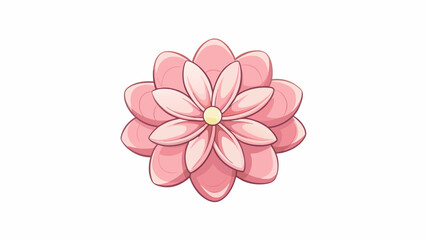 A small delicate flower with petals that seem to glow in the soft sunlight. Each petal is a different shade of pink and they curve inward to form a. Cartoon Vector.