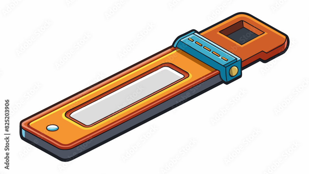 Leinwandbilder A small rectangular tool made of metal and plastic with sharp edges and a handle for gripping used for ting through various materials.. Cartoon Vector.