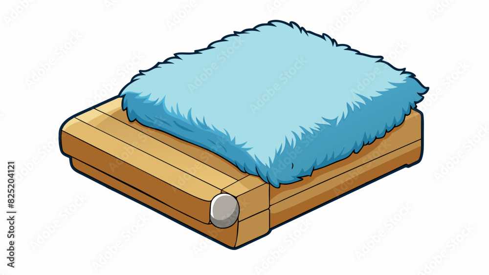 Poster a soft fluffy pillow and a hard wooden block the pillow is lightweight and provides a comfortable cu