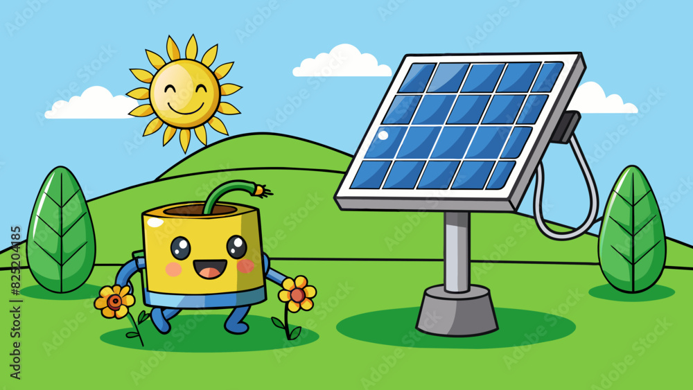 Poster a solarpowered garden light eliminating the need for electricity and reducing the carbon footprint. 