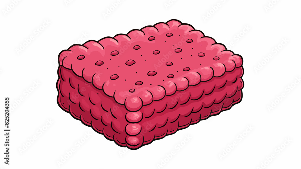 Poster A squareshaped soft material with raised bumps and a velvety texture. It is often used for cleaning and wiping surfaces.. Cartoon Vector.