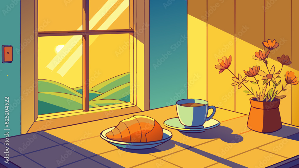 Poster as the first rays of light peek through the curtains the room is filled with a soft golden hue. the 
