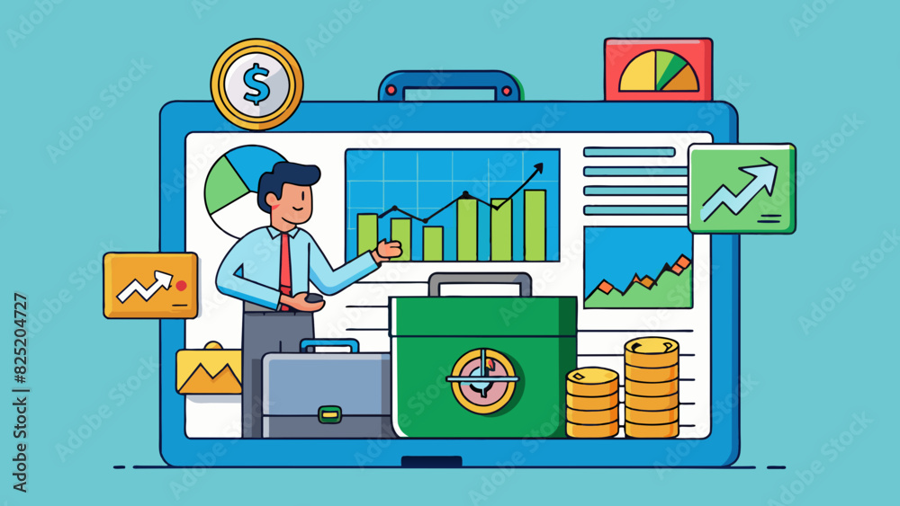 Poster A stock portfolio This investment object is a collection of stocks or shares in different companies. It is intangible and exists in the form of. Cartoon Vector.