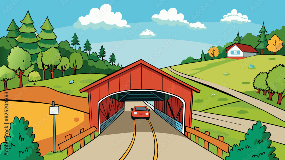 Poster as you explore the countys winding backroads youll come across a charming oldfashioned covered bridg