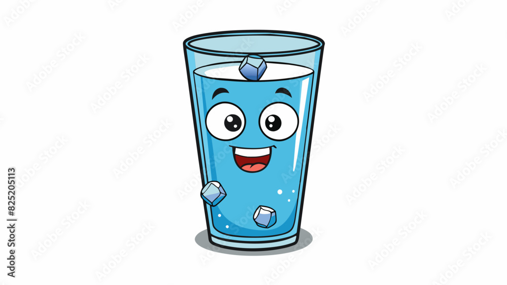 Aufkleber a tall cylindrical glass filled with clear liquid and specks of ice. it emits a refreshing aroma and