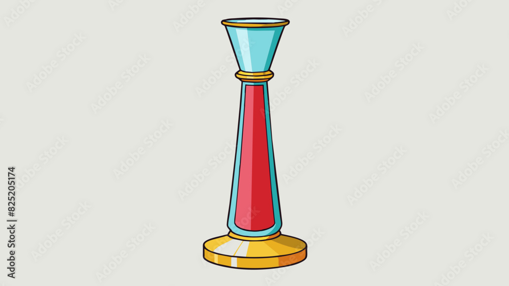 Poster a tall glass vase that tapers towards the top and has a wide circular base.. cartoon vector.