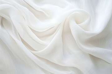 Fototapeta premium White flowing background, elegance cloth texture. AI Generative