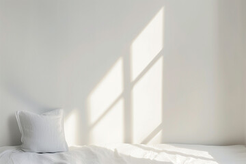 white living room background, soft light from a window, soft shadow. AI Generative 
