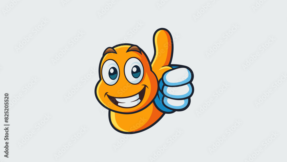 Sticker A thumbs up One hand with the thumb pointing upwards while the other fingers are folded. This gesture is commonly used to show agreement or approval.. Cartoon Vector.