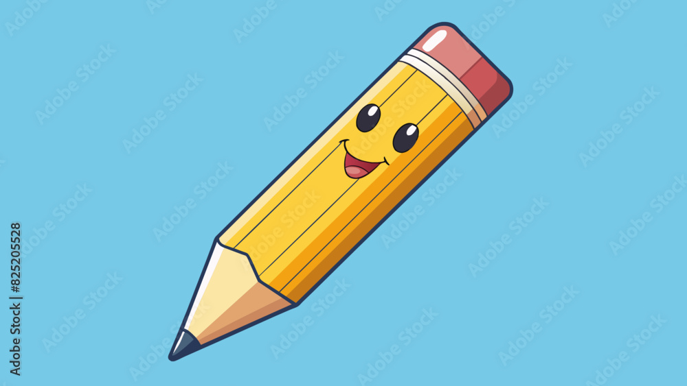 Aufkleber A thin triangular side that tapers to a point like the tip of a pencil. Its surface is matte and covered in tiny lines providing grip.. Cartoon Vector.