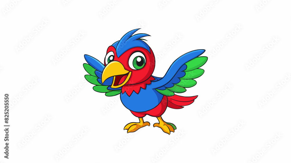 Poster a third bird catches my eye with its vibrant colors its head is a bright blue its body a deep red an