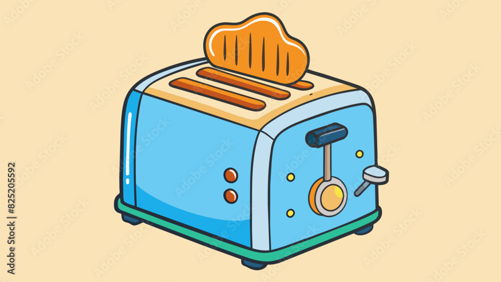 Poster A toasters operate is to toast bread slices using heat. Its characteristics include a heating element a temperature control and a lever to insert and. Cartoon Vector.