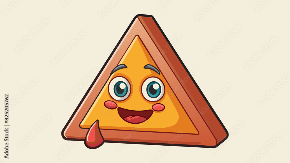 Poster A triangular object with three equal sides and three sharp angles. It has a matte finish and is made of a durable rubber material.. Cartoon Vector.