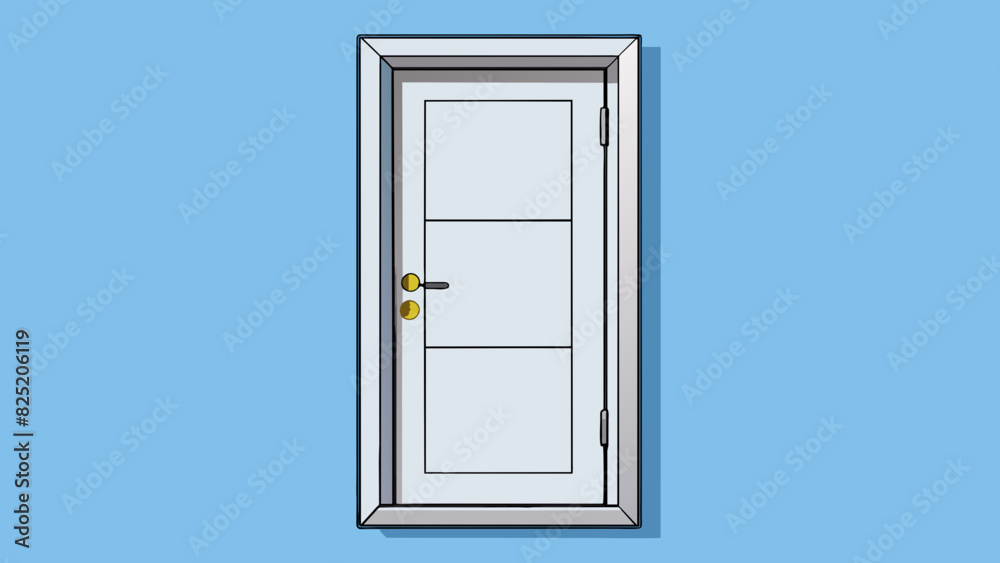 Poster a white door made of pvc material sy and weatherresistant. it has a squareshaped window on the top l