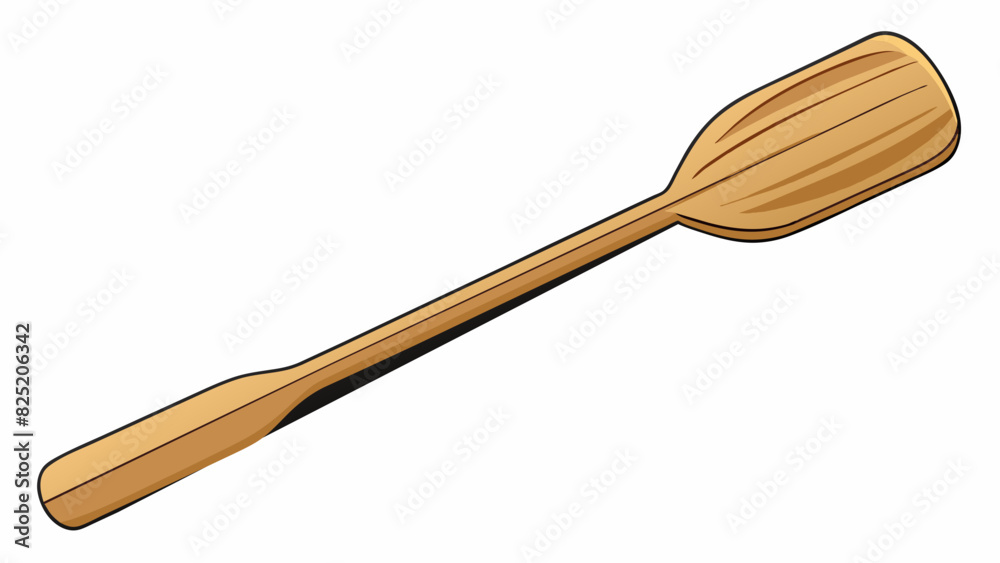 Poster a wooden s this object is a kitchen utensil made of solid wood. it has a long handle with a round fl