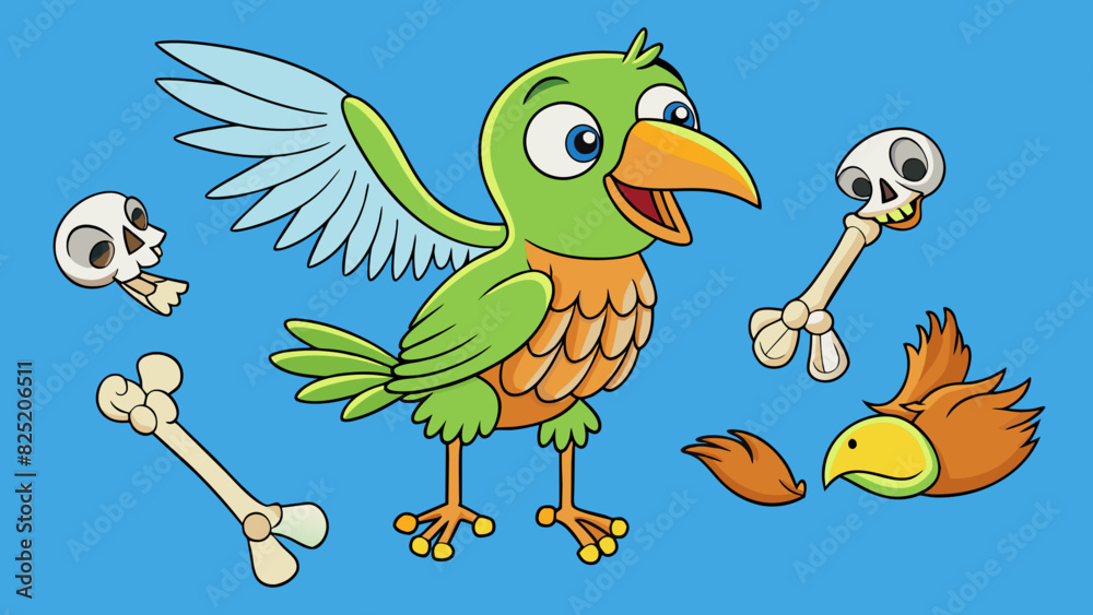 Poster Birds are warmed animals with feathers wings beaks and hollow bones that allow them to fly and make them different from other vertebrates.. Cartoon Vector.
