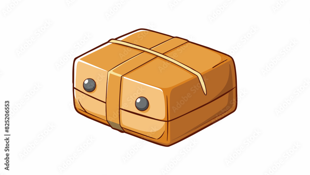 Poster bound parcel a small rectangular package carefully wrapped in brown paper and sealed with tape. it i