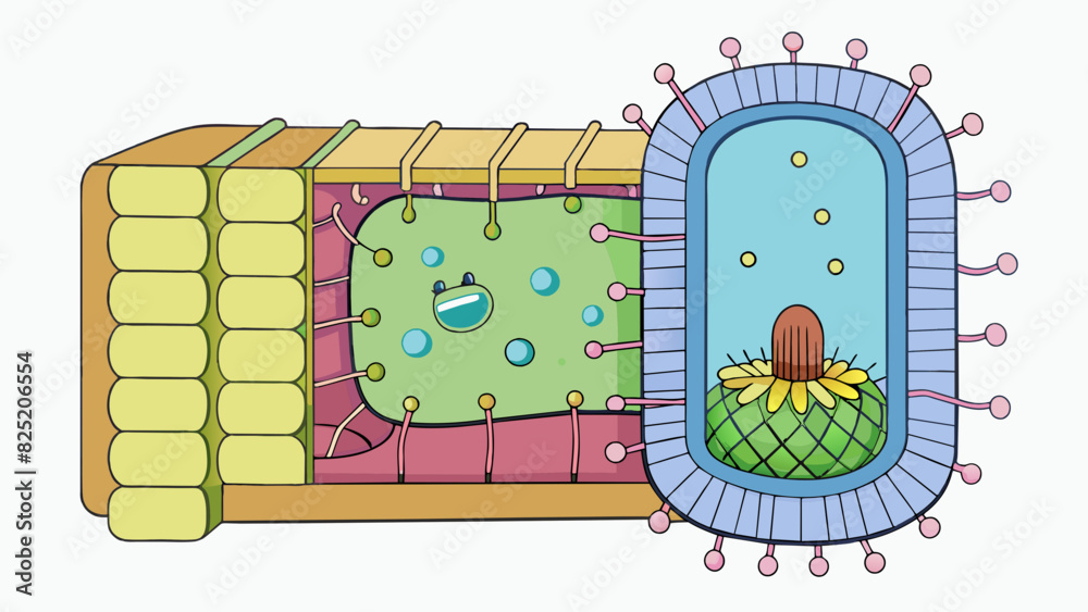Aufkleber Cell Membrane A selectively permeable layer that encloses the cell functioning like a gatekeeper to control what enters and exits similar to a screen. Cartoon Vector.