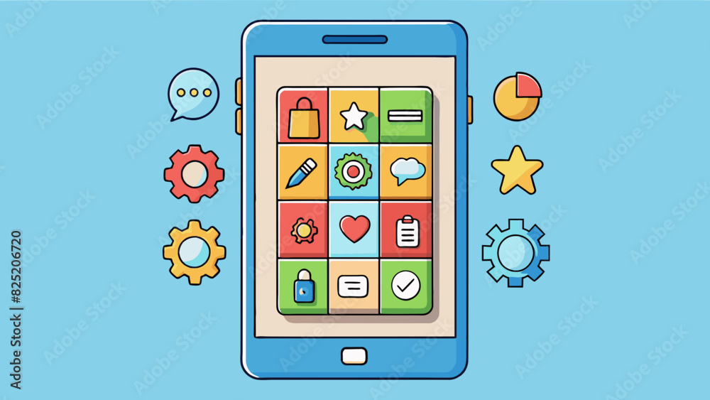 Poster Customize the phones settings and download any desired apps to make the most of your new device.. Cartoon Vector.