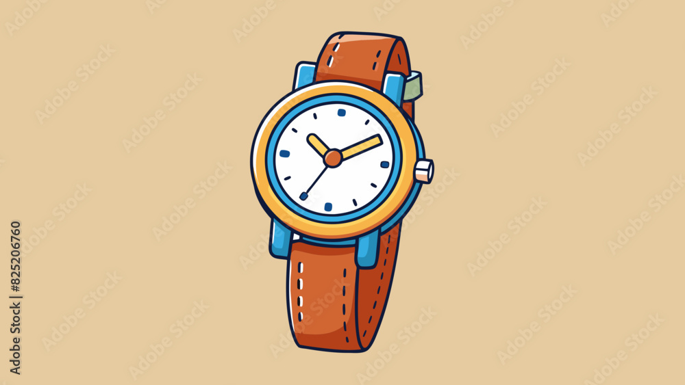 Poster Despite its simple design the watch was made with highquality materials and precise craftsmanship.. Cartoon Vector.