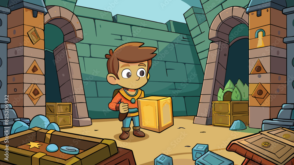 Poster exploring an old abandoned castle a young adventurer discovers a hidden chamber filled with ancient 