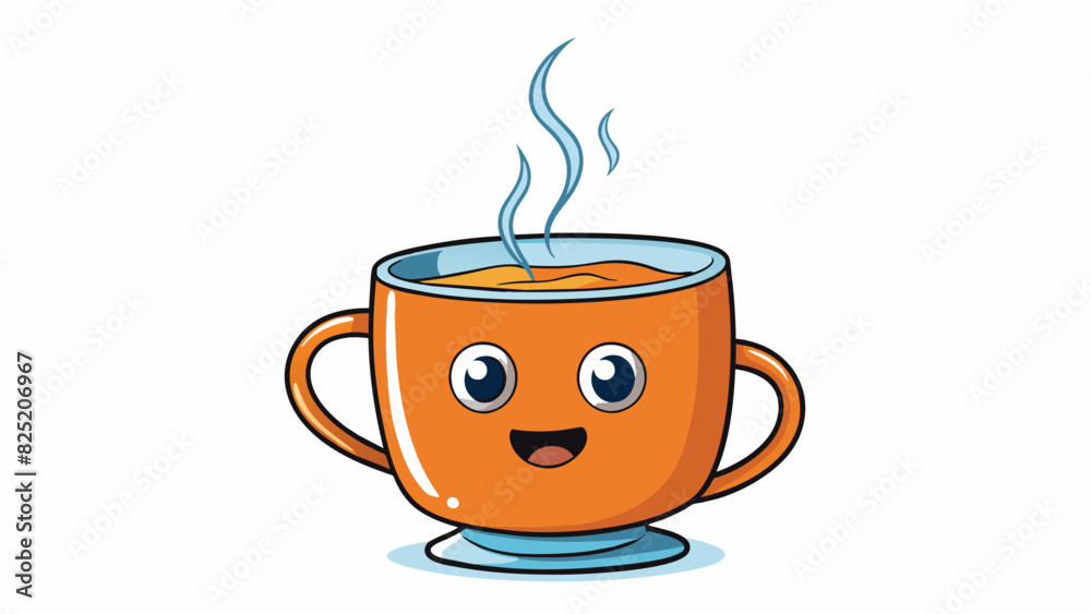 Poster from hot to cold picture a steaming cup of tea slowly losing its warmth as it is left to cool with t
