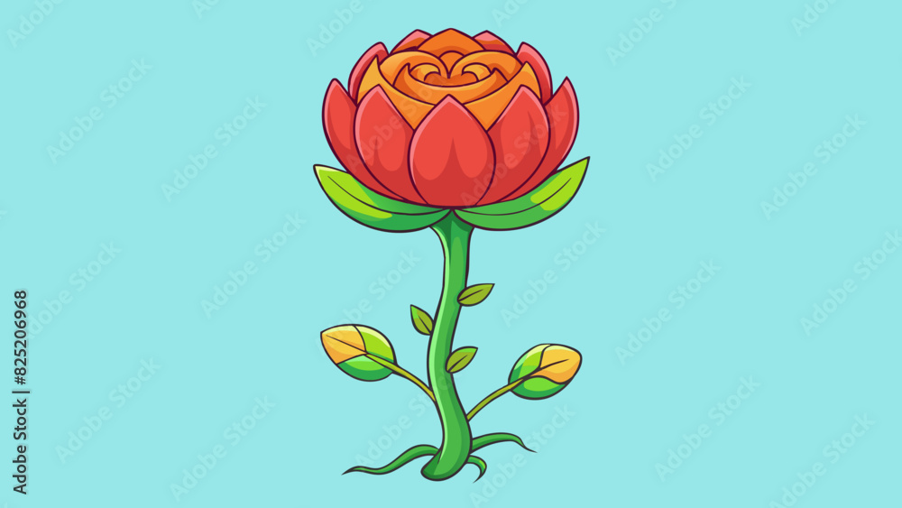 Aufkleber from a small bud a vibrant colorful flower emerges its petals unfurling and expanding to reveal its 
