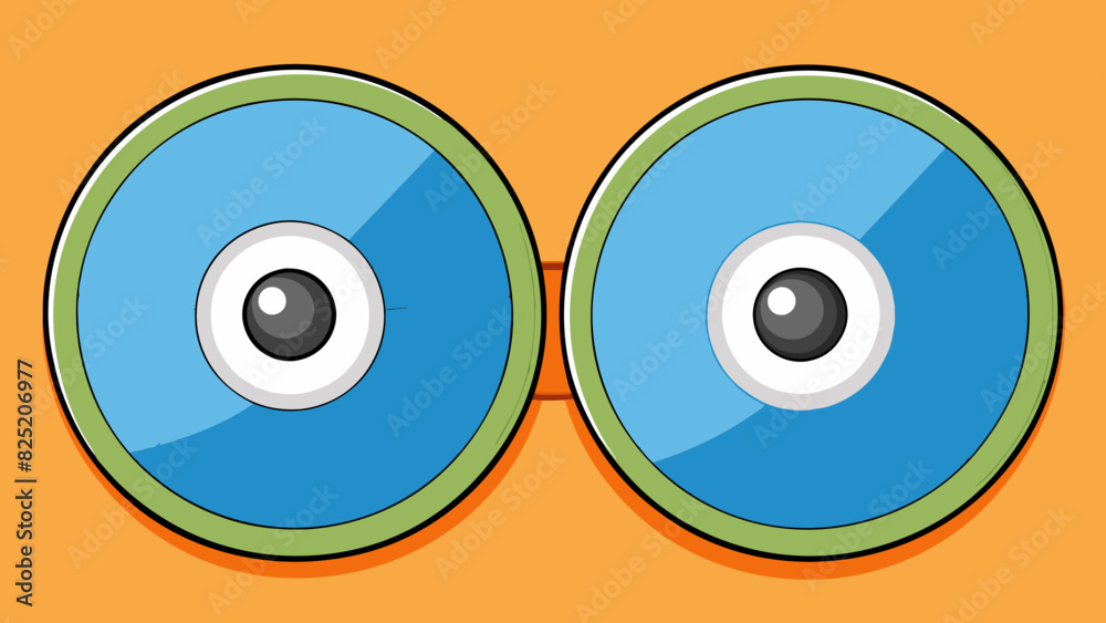 Aufkleber Example 5 A pair of circular convex structures located in the front of the head used for seeing and perceiving light and color.. Cartoon Vector.