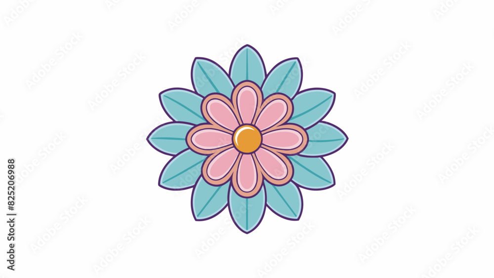 Aufkleber flower a delicate and colorful plant with soft petals arranged in a circular shape around a center. 