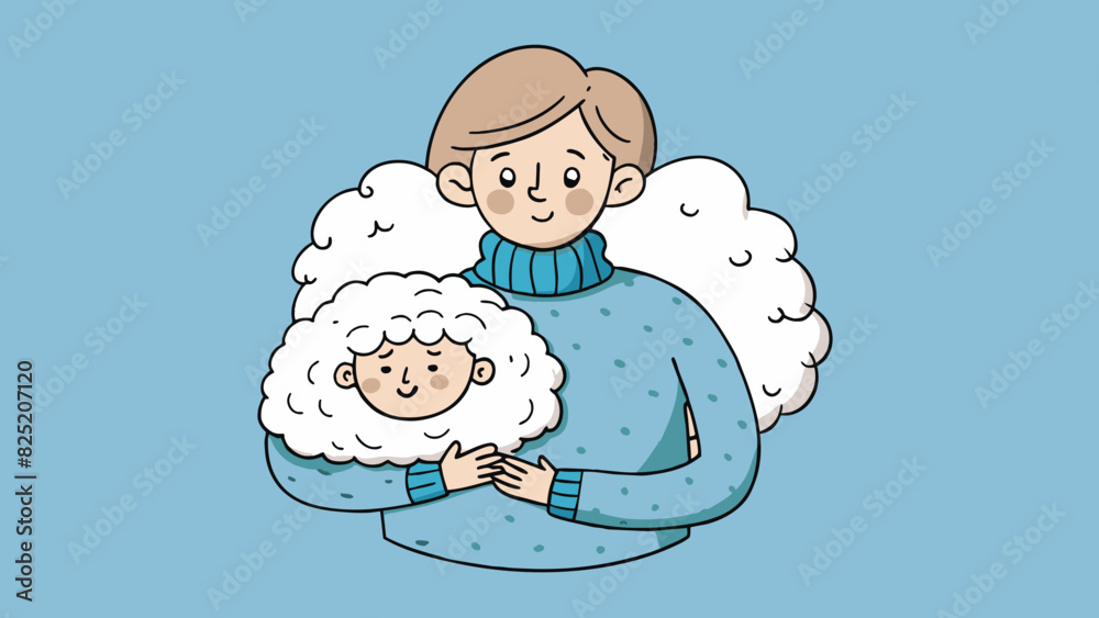 Aufkleber Her sweater was just really soft like being wrapped in a fluffy cloud and it made me want to curl up and take a nap.. Cartoon Vector.
