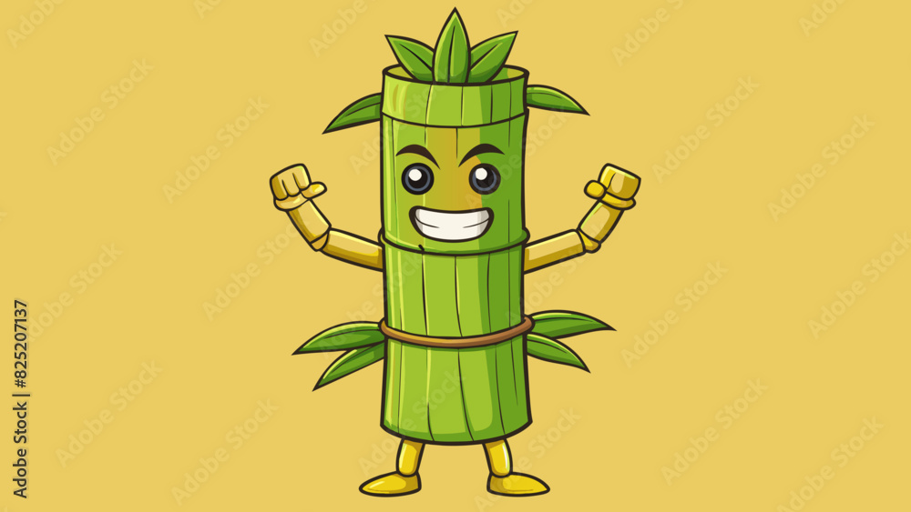 Poster Her spirit is as resilient as a bamboo tree able to bend and sway with the challenges of life yet always standing tall and strong.. Cartoon Vector.