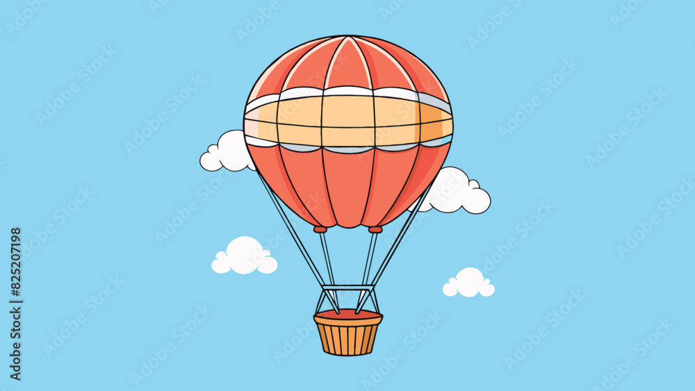 Poster In a balloon air is light and buoyant allowing the balloon to float effortlessly through the sky.. Cartoon Vector.