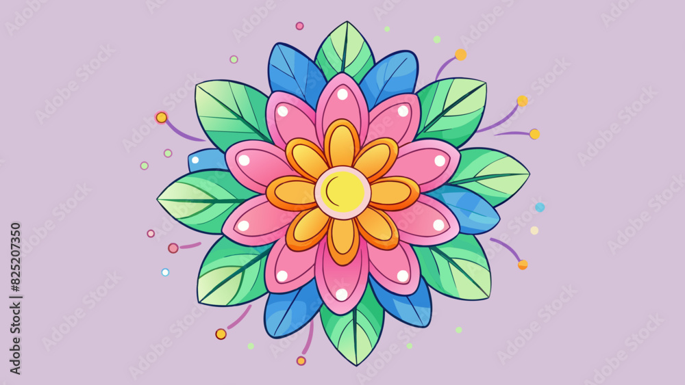 Poster in a flower the central part is the vibrant and colorful bloom that is surrounded by delicate petals