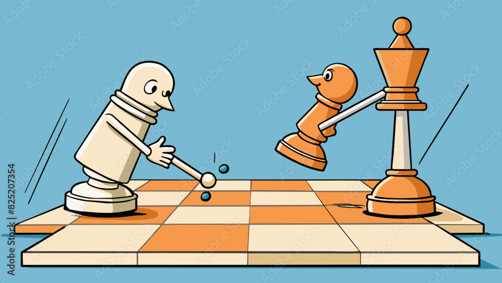 Aufkleber In a game of chess the en passant move allows a pawn to capture an opponents pawn that has just moved two spaces forward. It involves the unique. Cartoon Vector.