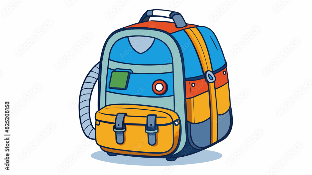 Poster Next is a versatile and stylish backpack with multiple compartments for organization. It has a padded back and ss for comfort and is made of a durable. Cartoon Vector.